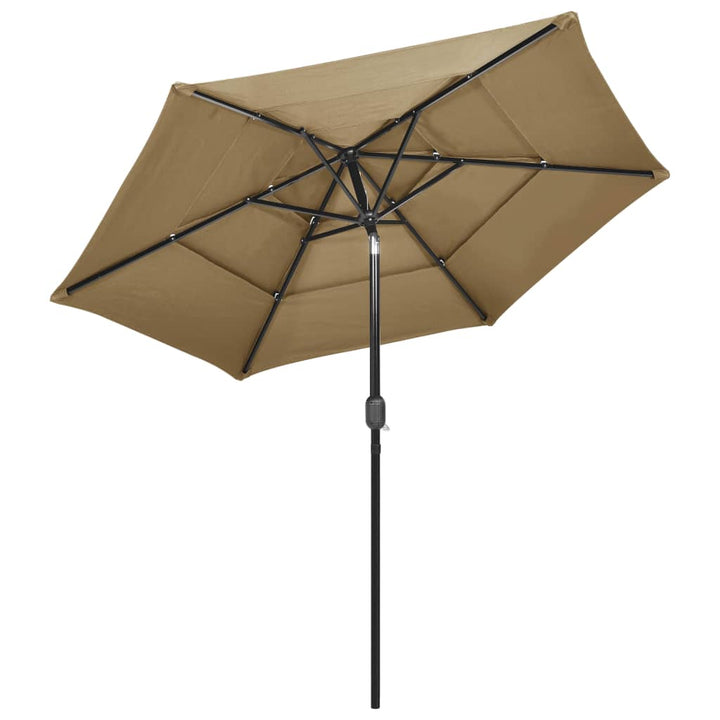 Umbrelă De Grădină 3 Niveluri, Stâlp Aluminiu, Taupe, 2,5 M