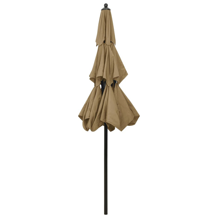 Umbrelă De Grădină 3 Niveluri, Stâlp Aluminiu, Taupe, 2,5 M