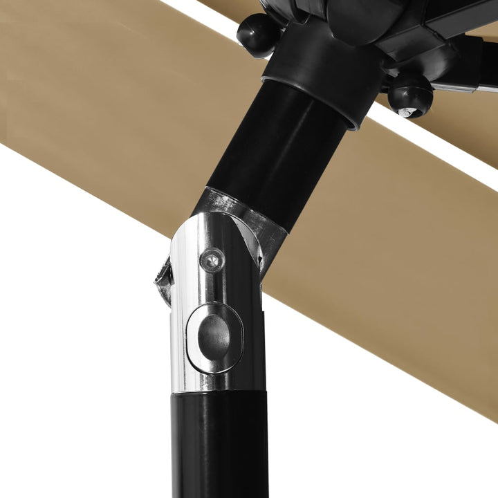 Umbrelă De Grădină 3 Niveluri, Stâlp Aluminiu, Taupe, 2,5 M