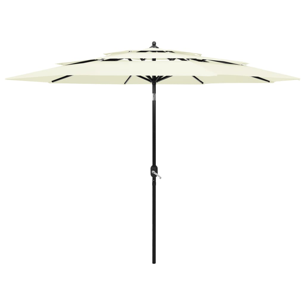 Umbrelă De Grădină 3 Niveluri, Stâlp Aluminiu, Taupe, 2,5 M