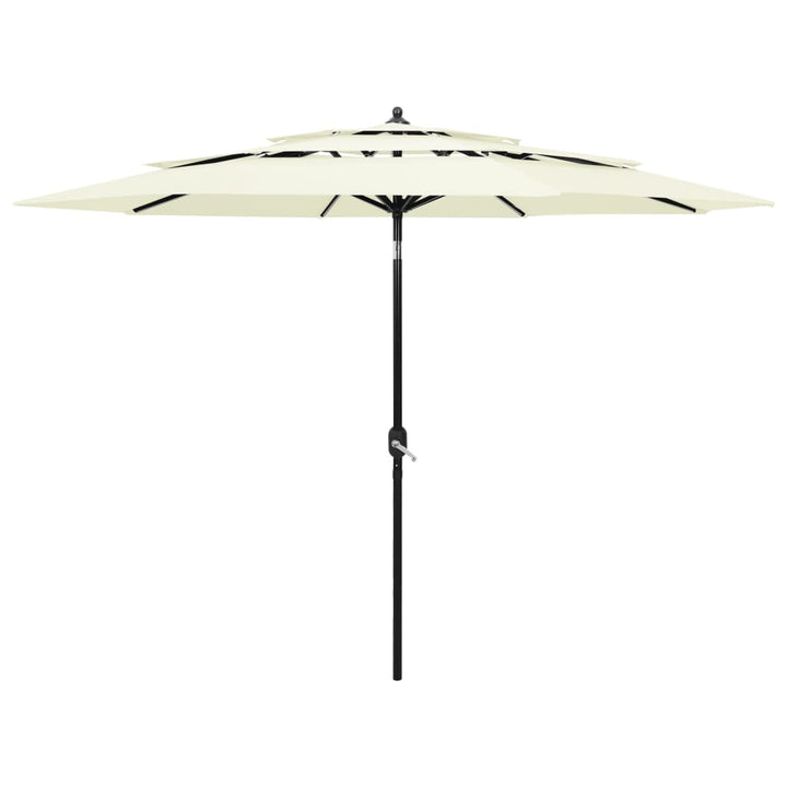 Umbrelă De Grădină 3 Niveluri, Stâlp Aluminiu, Taupe, 2,5 M
