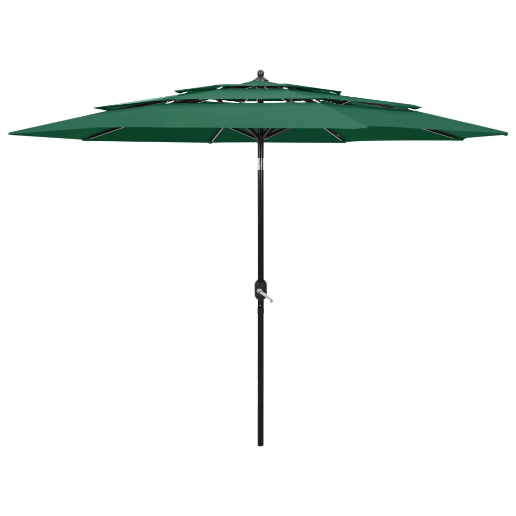 Umbrelă De Grădină 3 Niveluri, Stâlp Aluminiu, Taupe, 2,5 M