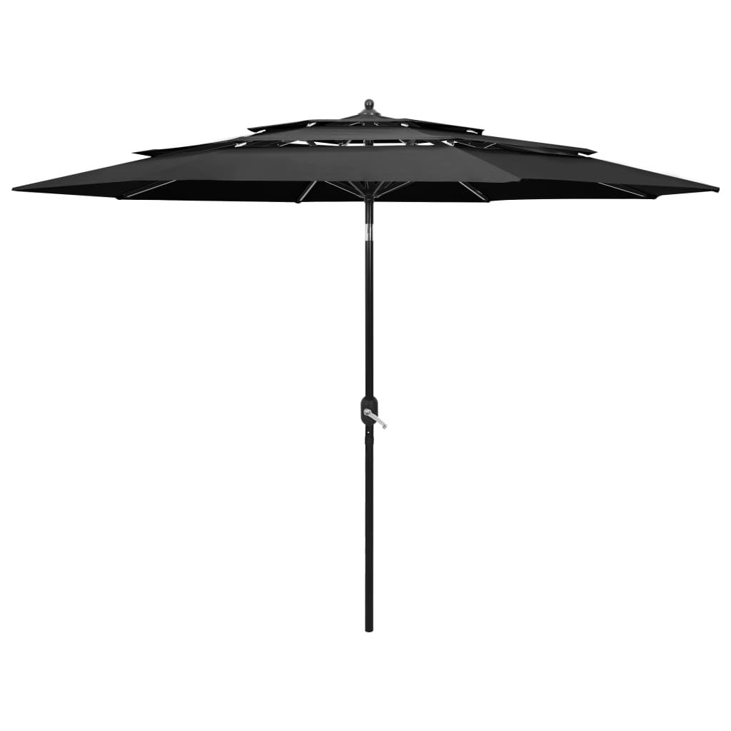 Umbrelă De Grădină 3 Niveluri, Stâlp Aluminiu, Taupe, 2,5 M
