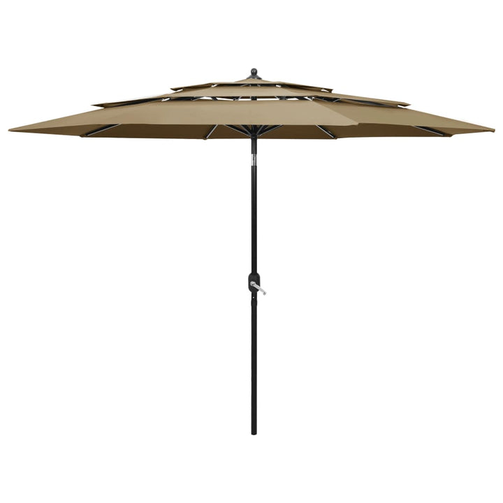 Umbrelă De Grădină 3 Niveluri, Stâlp Aluminiu, Taupe, 2,5 M