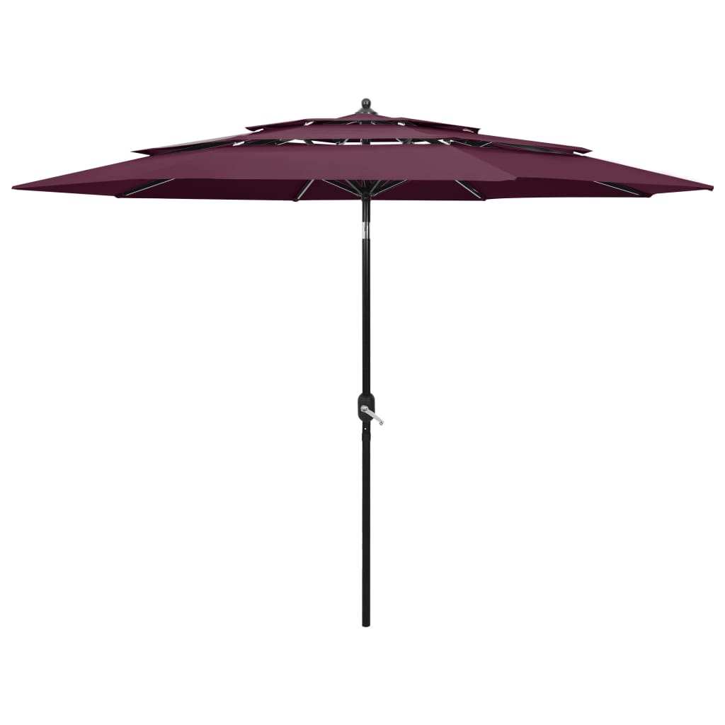 Umbrelă De Grădină 3 Niveluri, Stâlp Aluminiu, Taupe, 2,5 M
