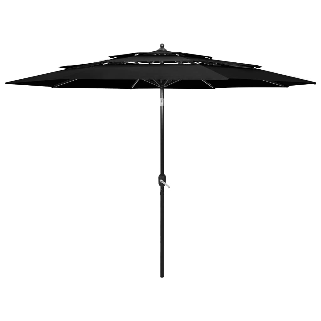Umbrelă De Grădină 3 Niveluri, Stâlp Aluminiu, Taupe, 2,5 M