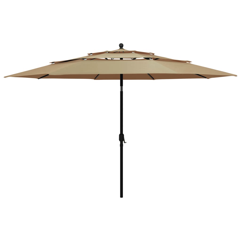 Umbrelă De Grădină 3 Niveluri, Stâlp Aluminiu, Taupe, 2,5 M