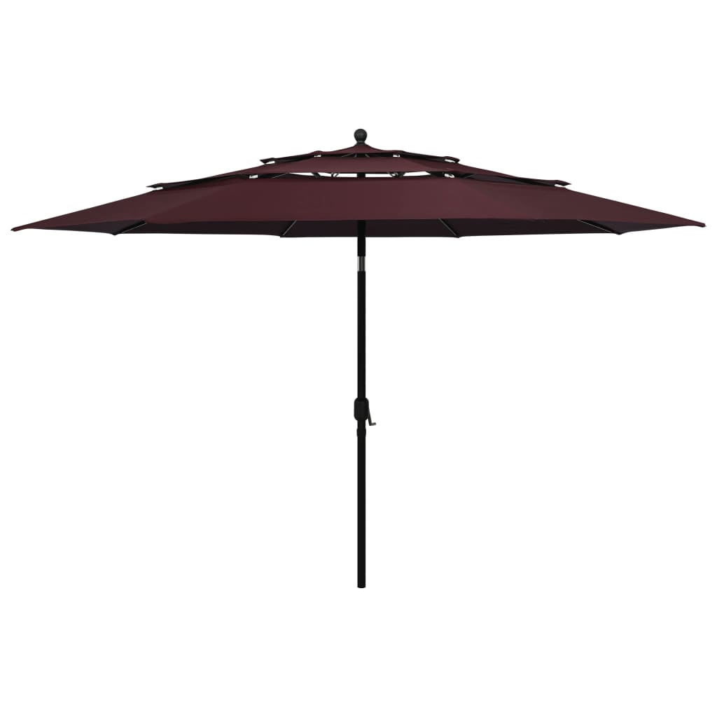 Umbrelă De Grădină 3 Niveluri, Stâlp Aluminiu, Taupe, 2,5 M