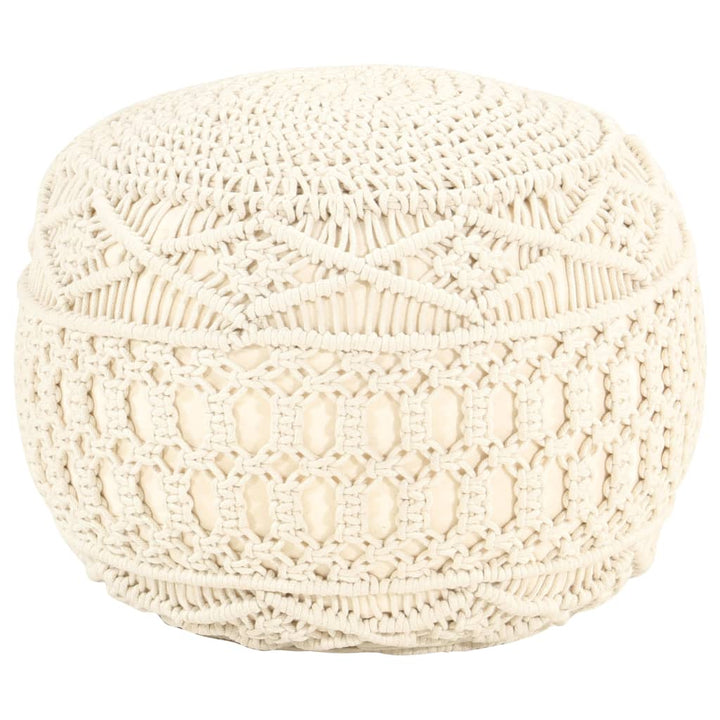 Taburet Puf Macrame Lucrat Manual, , 45X30 Cm, Bumbac