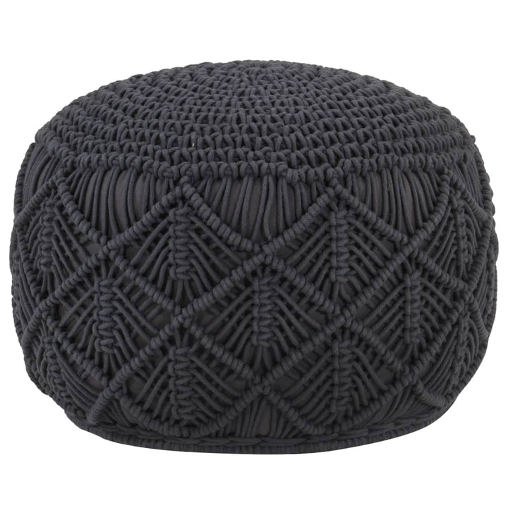 Taburet Puf Macrame Lucrat Manual, , 45X30 Cm, Bumbac