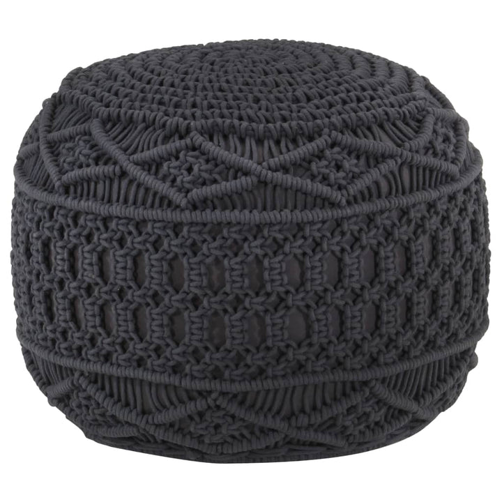 Taburet Puf Macrame Lucrat Manual, , 45X30 Cm, Bumbac