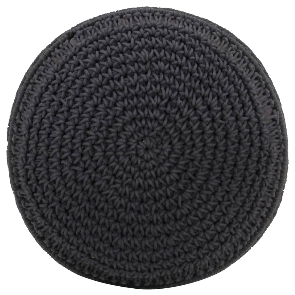 Taburet Puf Macrame Lucrat Manual, , 45X30 Cm, Bumbac
