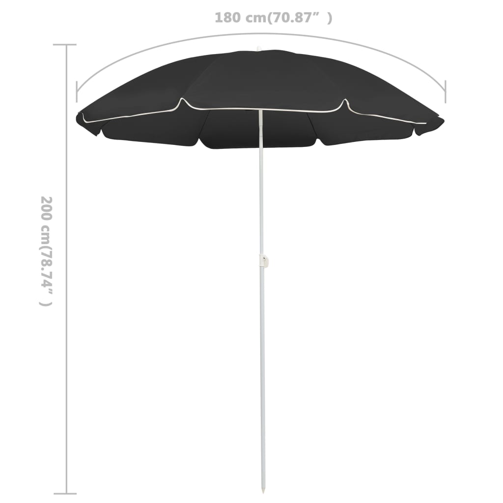 Umbrelă De Soare De Grădină, Stâlp Din Oțel, , 180 Cm