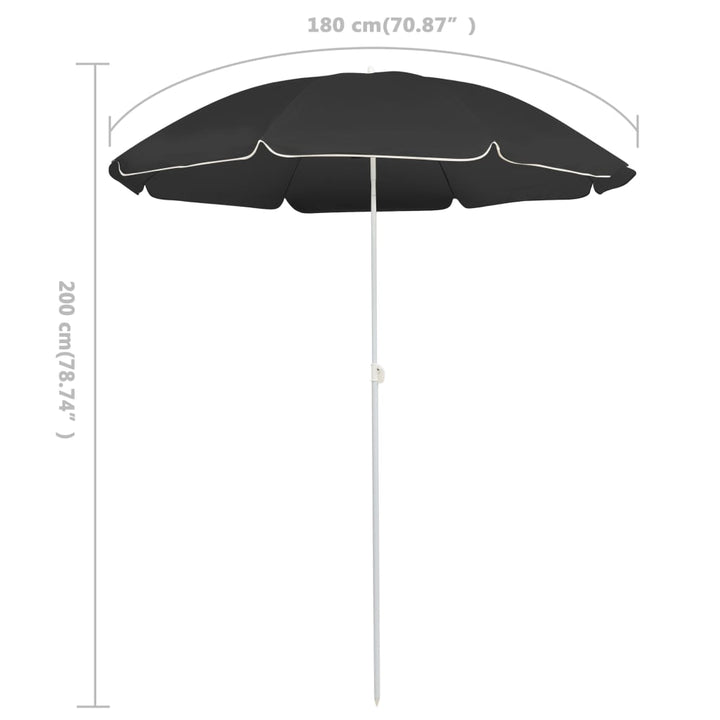 Umbrelă De Soare De Grădină, Stâlp Din Oțel, , 180 Cm