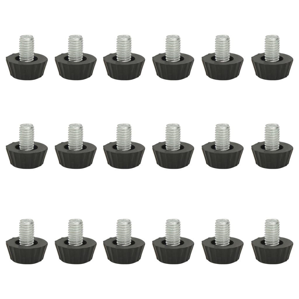 Picioare De Mobilier Reglabile M8, 18 Buc., Negru