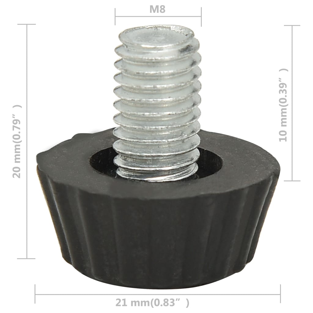 Picioare De Mobilier Reglabile M8, 18 Buc., Negru