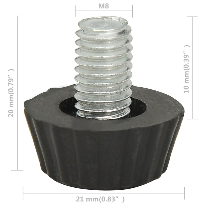 Picioare De Mobilier Reglabile M8, 18 Buc., Negru