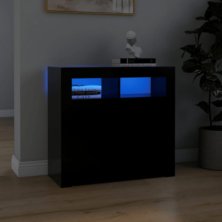 Servantă Cu Lumini Led, Alb Extra Lucios,115,5X30X75 Cm