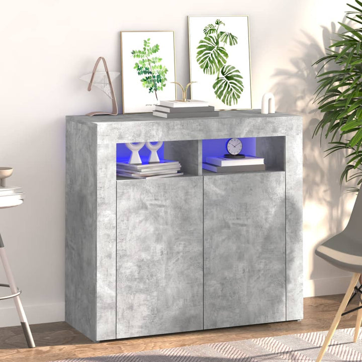 Servantă Cu Lumini Led, Alb Extra Lucios,115,5X30X75 Cm