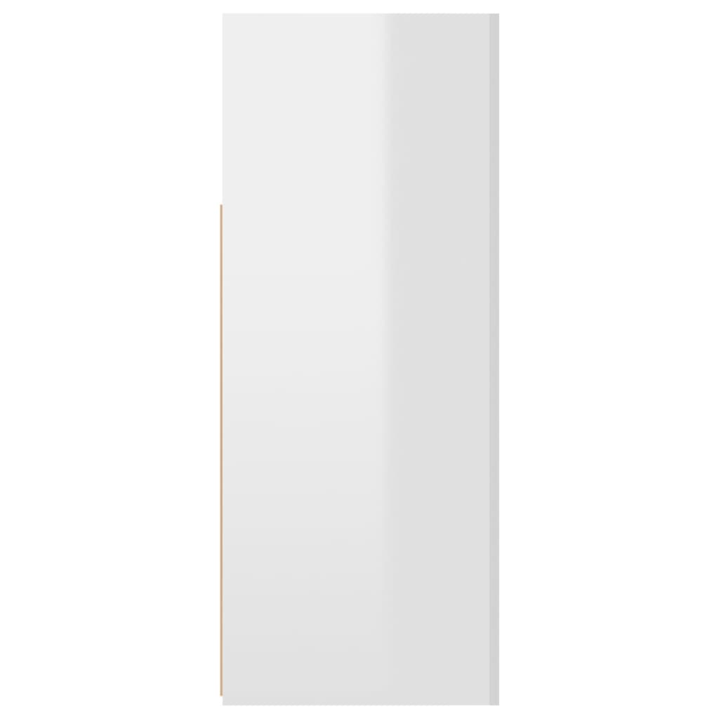 Servantă Cu Lumini Led, Alb Extra Lucios,115,5X30X75 Cm