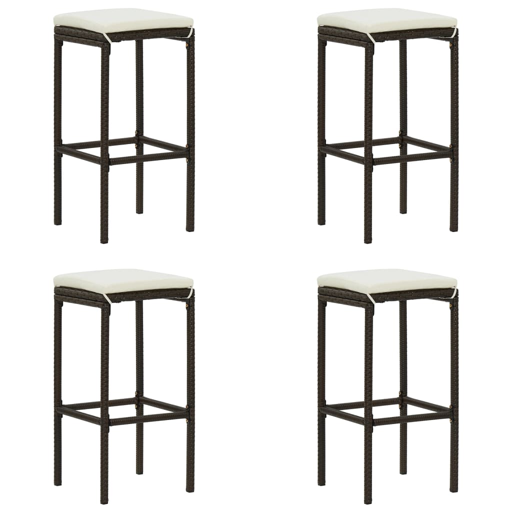 Vixl Set Mobilier Bar De Grădină Cu Perne, 5 Piese, , Poliratan