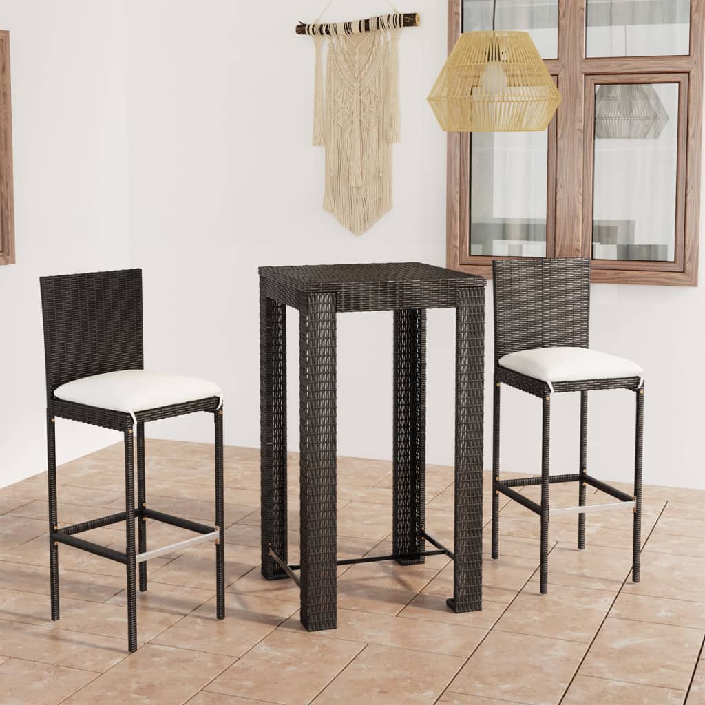 Set Mobilier Bar De Exterior Cu Perne 5 Piese, , Poliratan