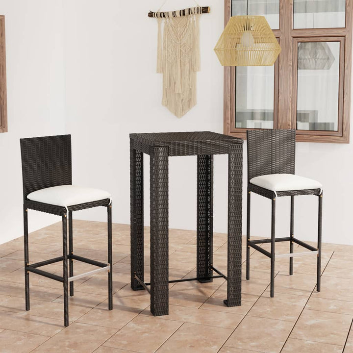 Set Mobilier Bar De Exterior Cu Perne 5 Piese, , Poliratan