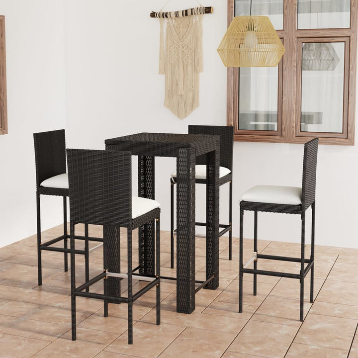 Set Mobilier Bar De Exterior Cu Perne 5 Piese, , Poliratan