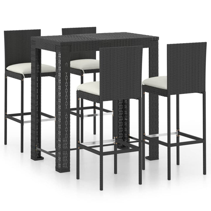 Set Mobilier Bar De Exterior Cu Perne 5 Piese, , Poliratan