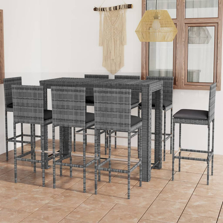 Set Mobilier Bar De Exterior Cu Perne 5 Piese, , Poliratan
