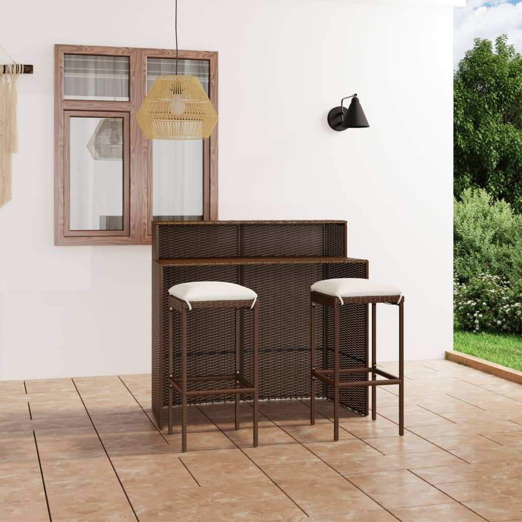 Set Mobilier Bar De Grădină Cu Perne, 4 Piese,
