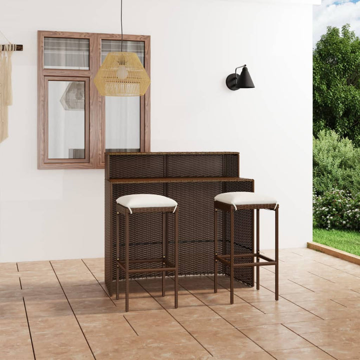 Set Mobilier Bar De Grădină Cu Perne, 4 Piese,
