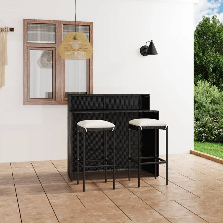 Set Mobilier Bar De Grădină Cu Perne, 4 Piese,