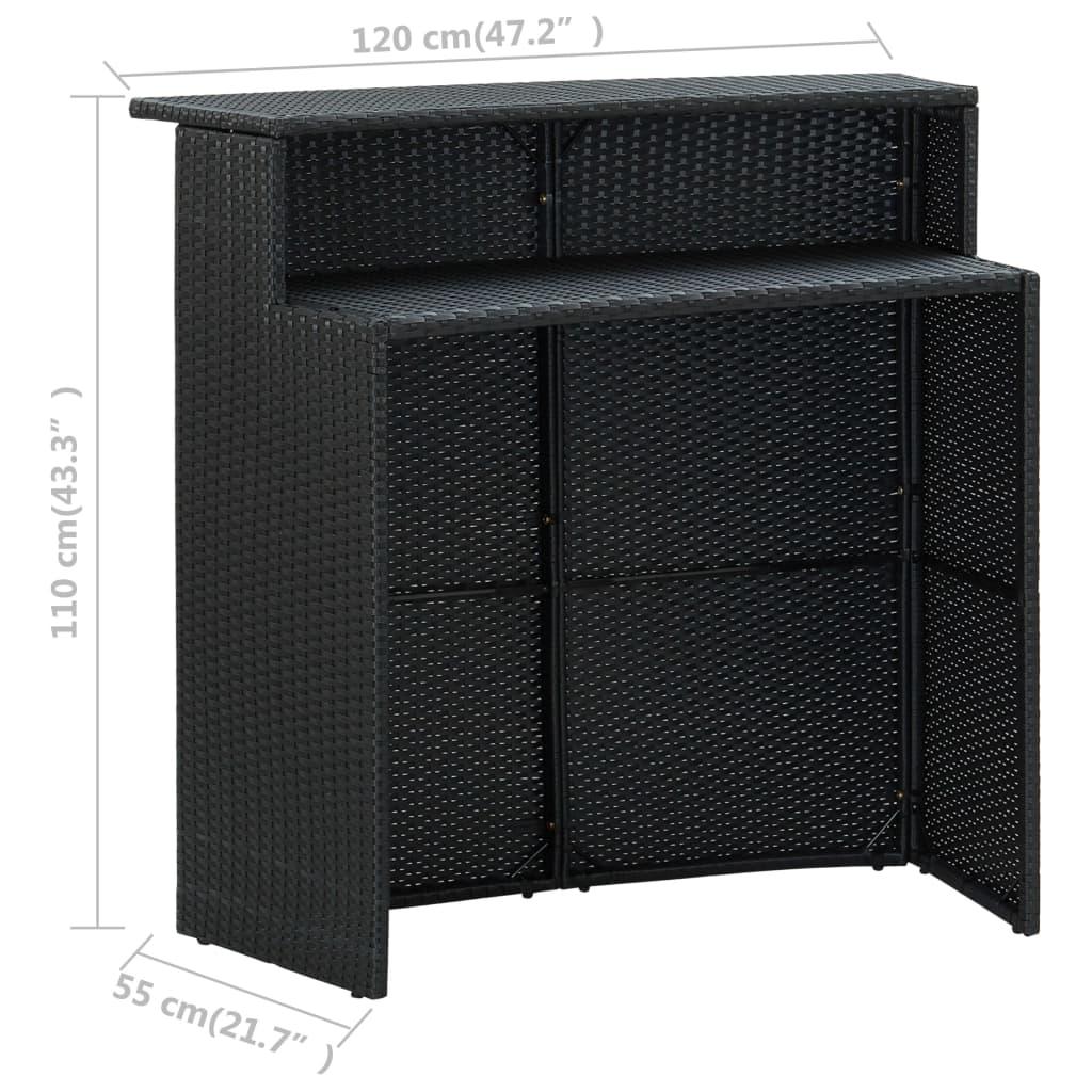 Set Mobilier Bar De Grădină Cu Perne, 4 Piese,
