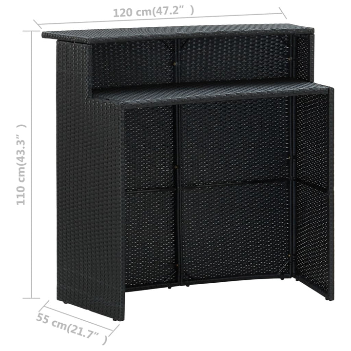 Set Mobilier Bar De Grădină Cu Perne, 4 Piese,