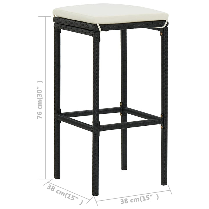 Set Mobilier Bar De Grădină Cu Perne, 4 Piese,