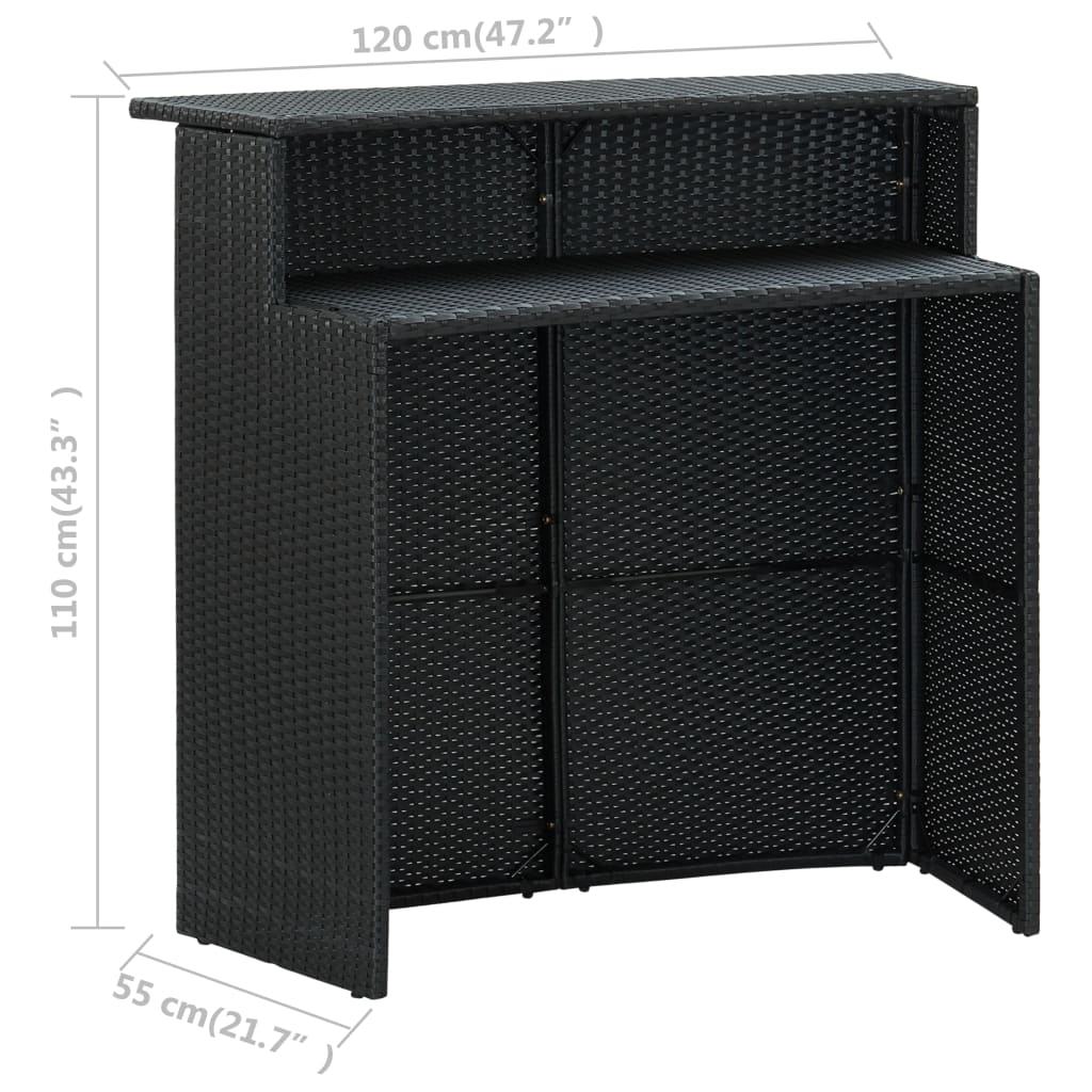 Set Mobilier Bar De Grădină Cu Perne, 3 Piese,