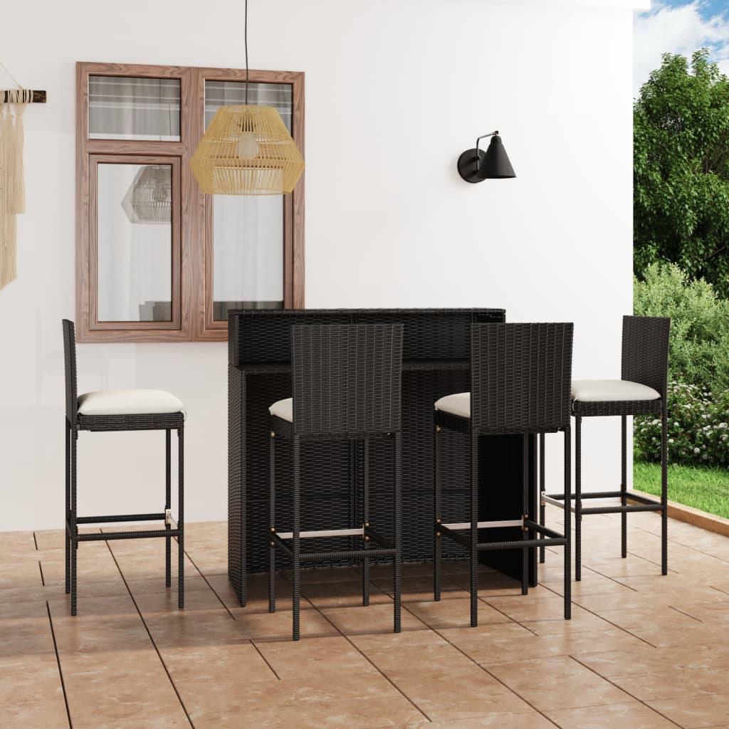 Set Mobilier Bar De Grădină Cu Perne, 3 Piese,