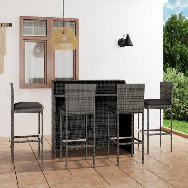 Set Mobilier Bar De Grădină Cu Perne, 3 Piese,