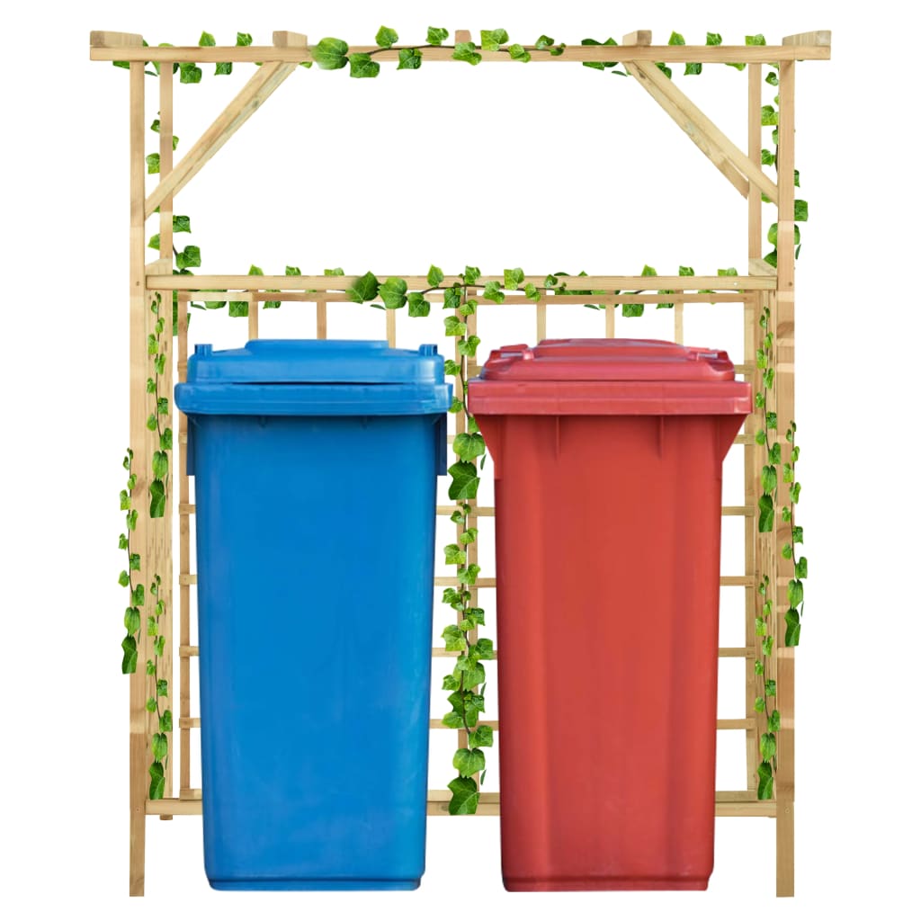 Pergolă De Grădină Pentru Pubele Duble, Lemn De Pin Tratat