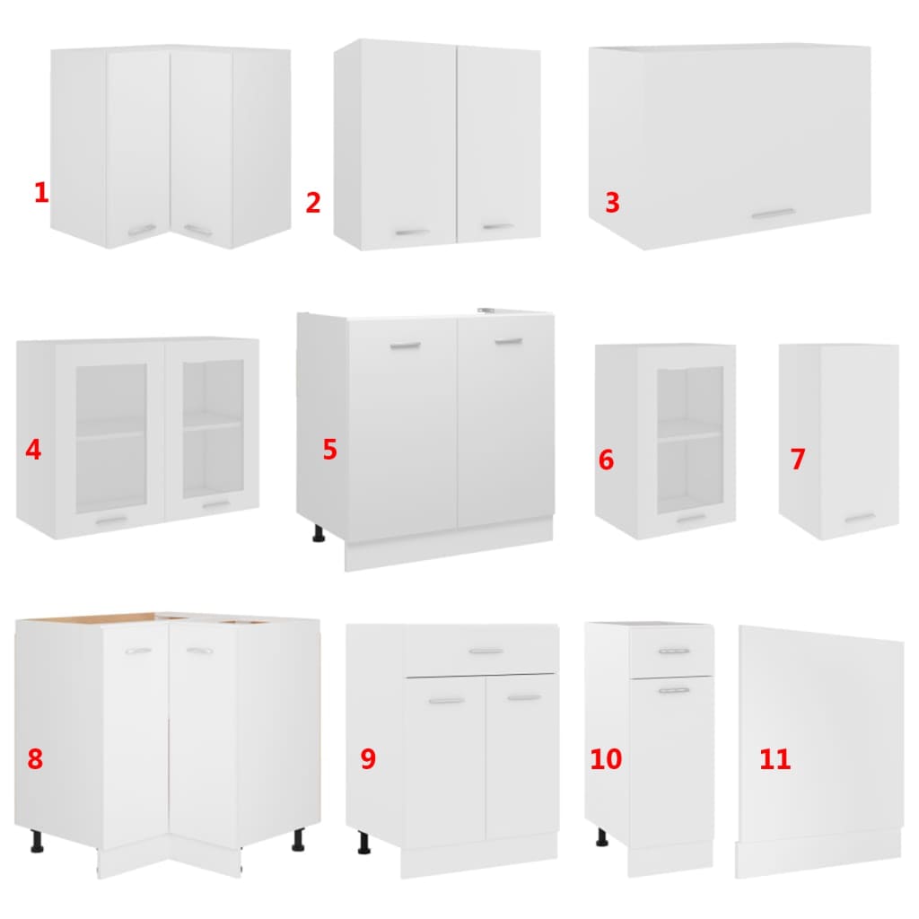 Set Dulapuri De Bucătărie, 11 Piese, , Pal