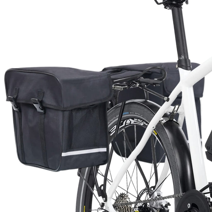 Geantă De Bicicletă Dublă Pentru Suport Coș, Negru, 35 L