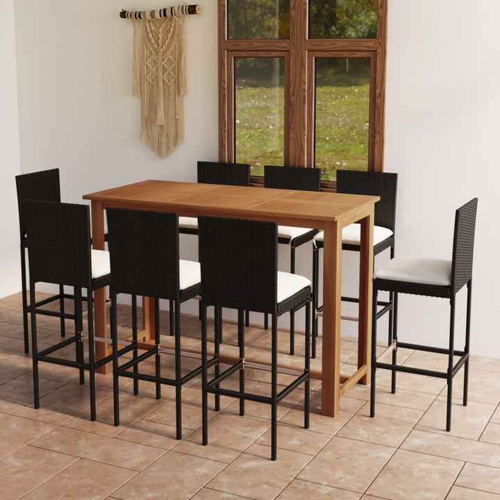 Set Mobilier Bar De Grădină Cu Perne, 7 Piese,