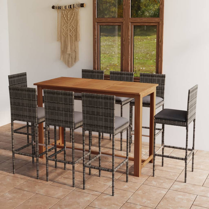 Set Mobilier Bar De Grădină Cu Perne, 7 Piese,