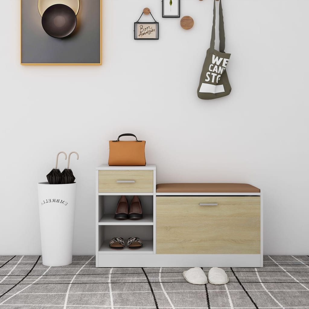 Banchetă Pantofar, , 94,5X31X57 Cm, Lemn Prelucrat