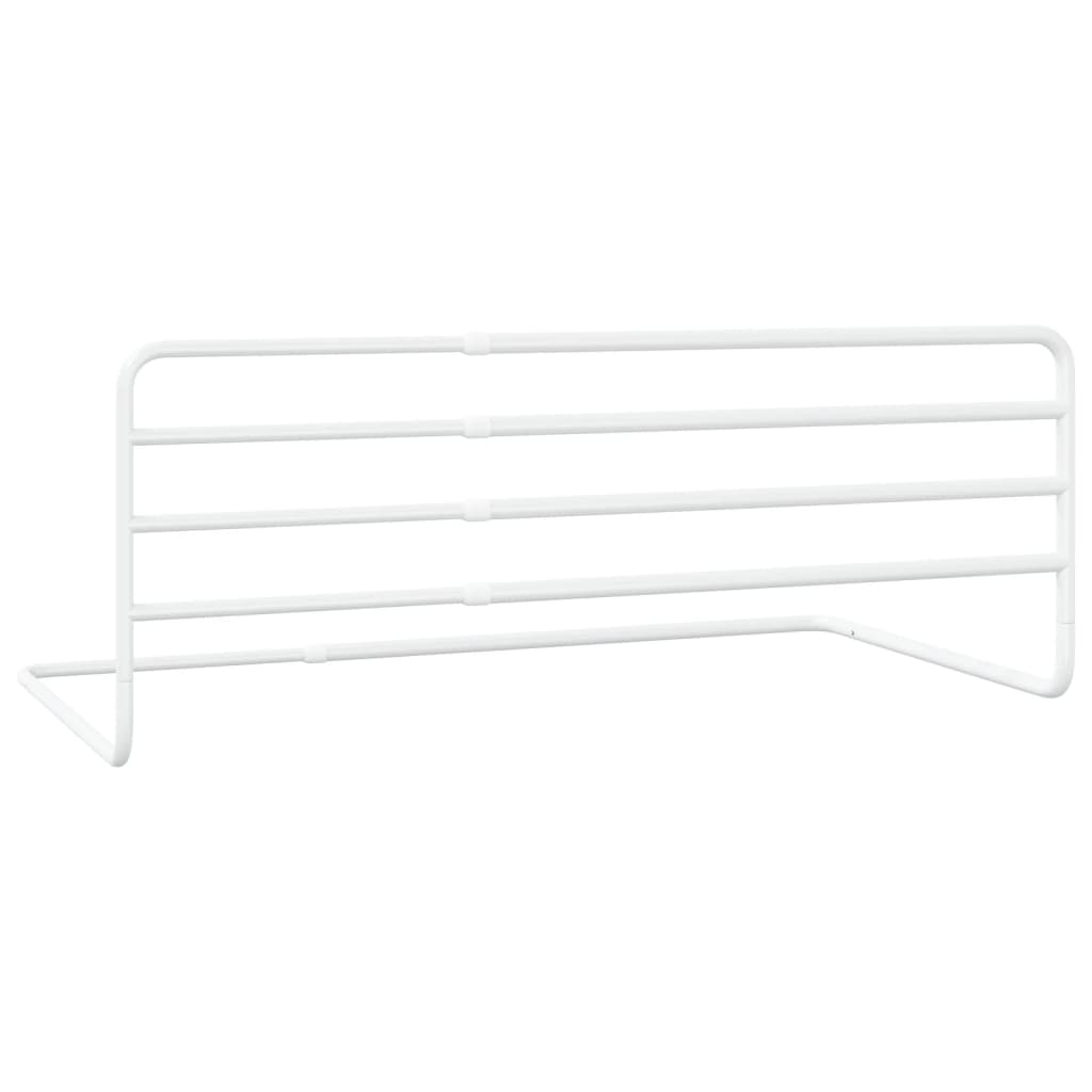 Balustradă De Protecție Pat Copii, Alb, (76-137)X55 Cm, Fier