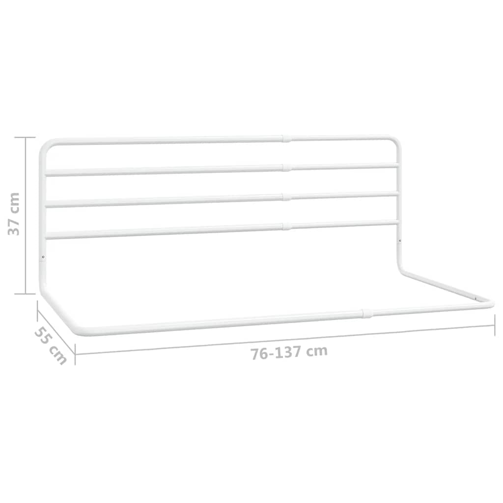 Balustradă De Protecție Pat Copii, Alb, (76-137)X55 Cm, Fier