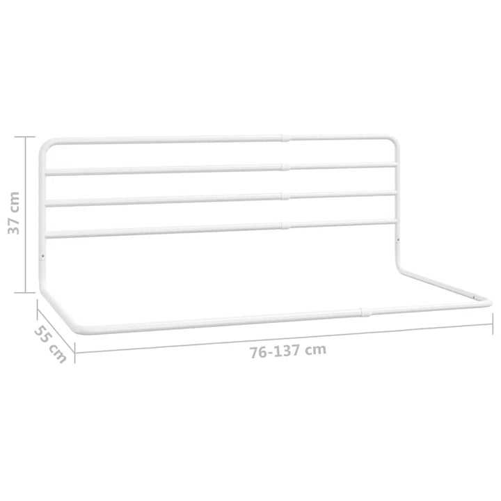 Balustradă De Protecție Pat Copii, Alb, (76-137)X55 Cm, Fier