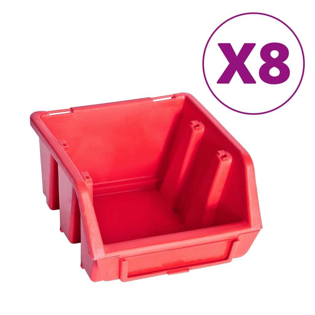 Set Cutii Depozitare 39 Piese Cu Panouri De Perete, Roșu&Negru