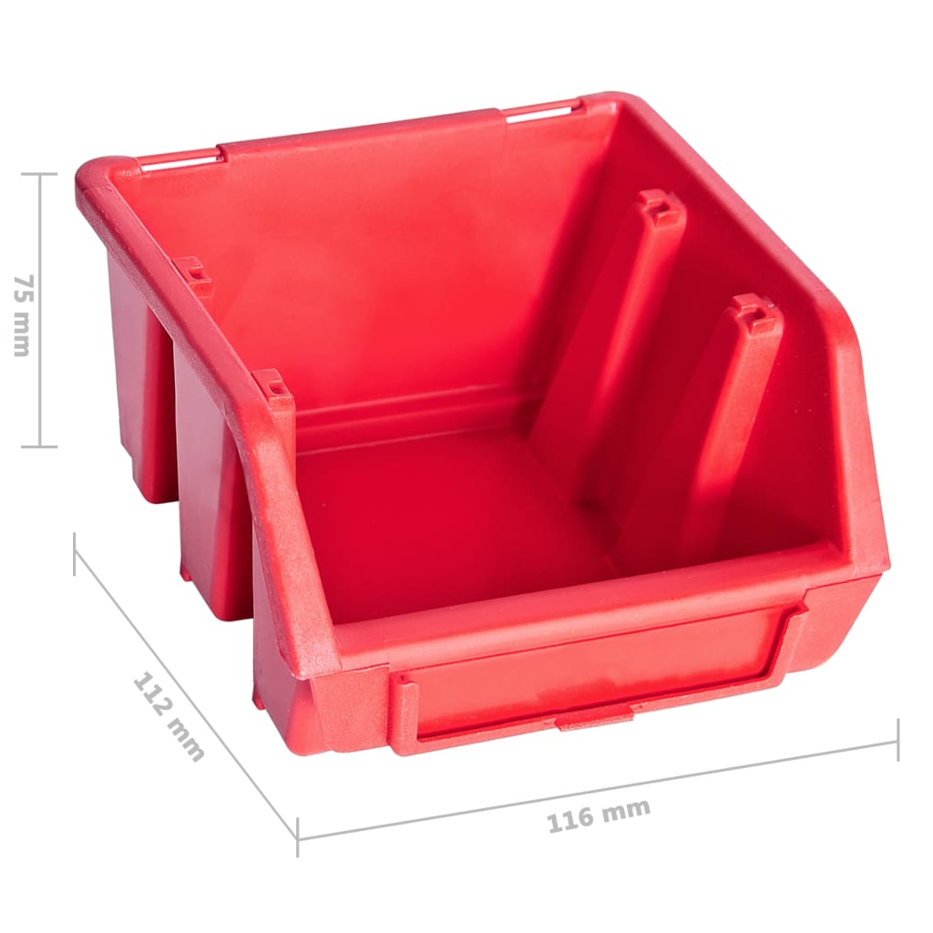 Set Cutii Depozitare 39 Piese Cu Panouri De Perete, Roșu&Negru